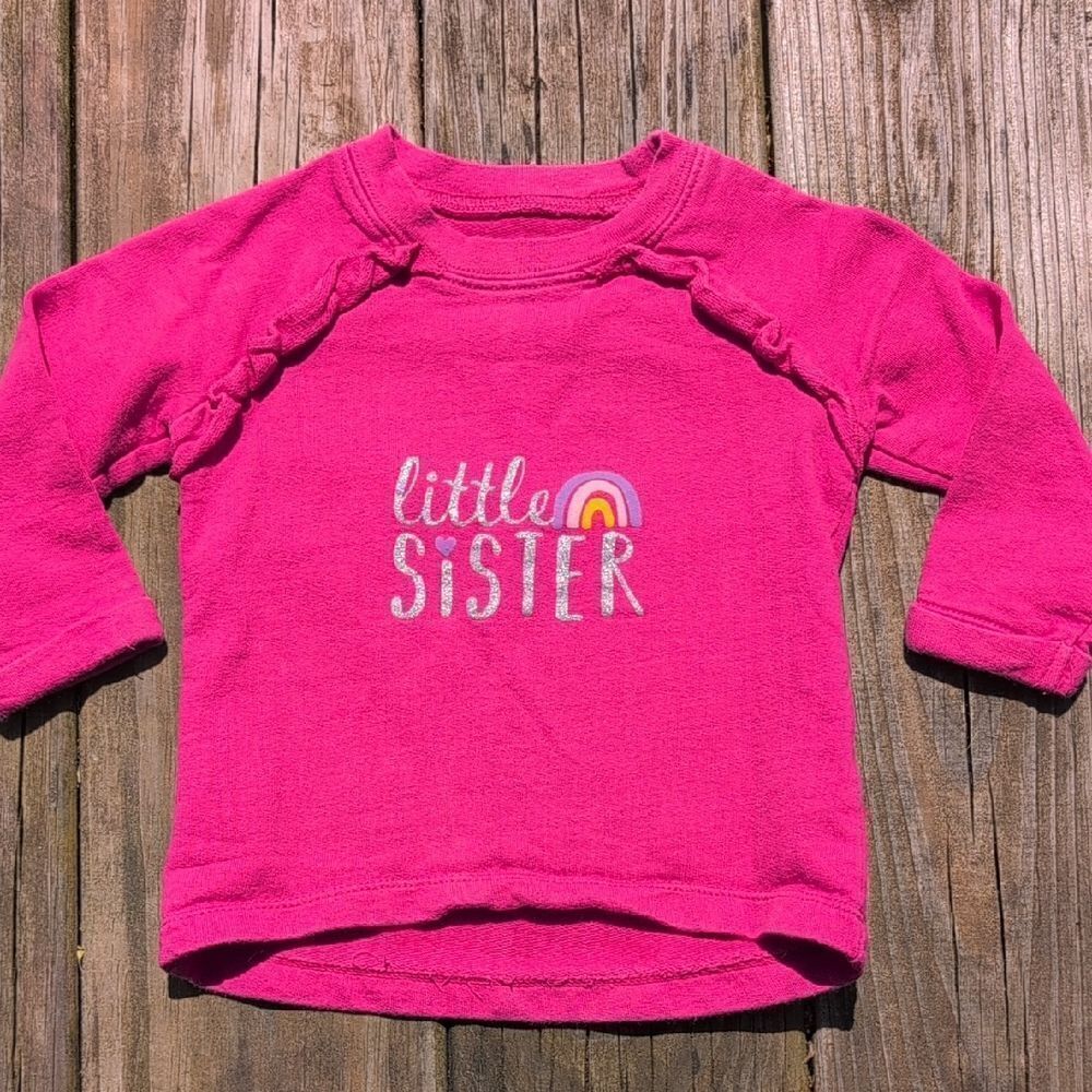 Carter's 18 Month Pink Little Sister Rainbow Sweatshirt